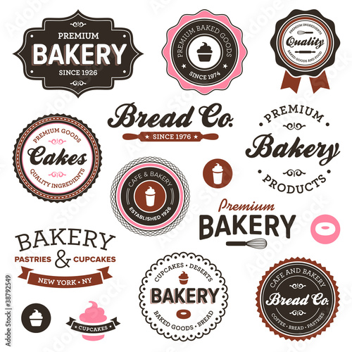 Vintage bakery labels photo