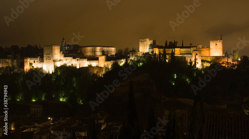 The Alhambra at night