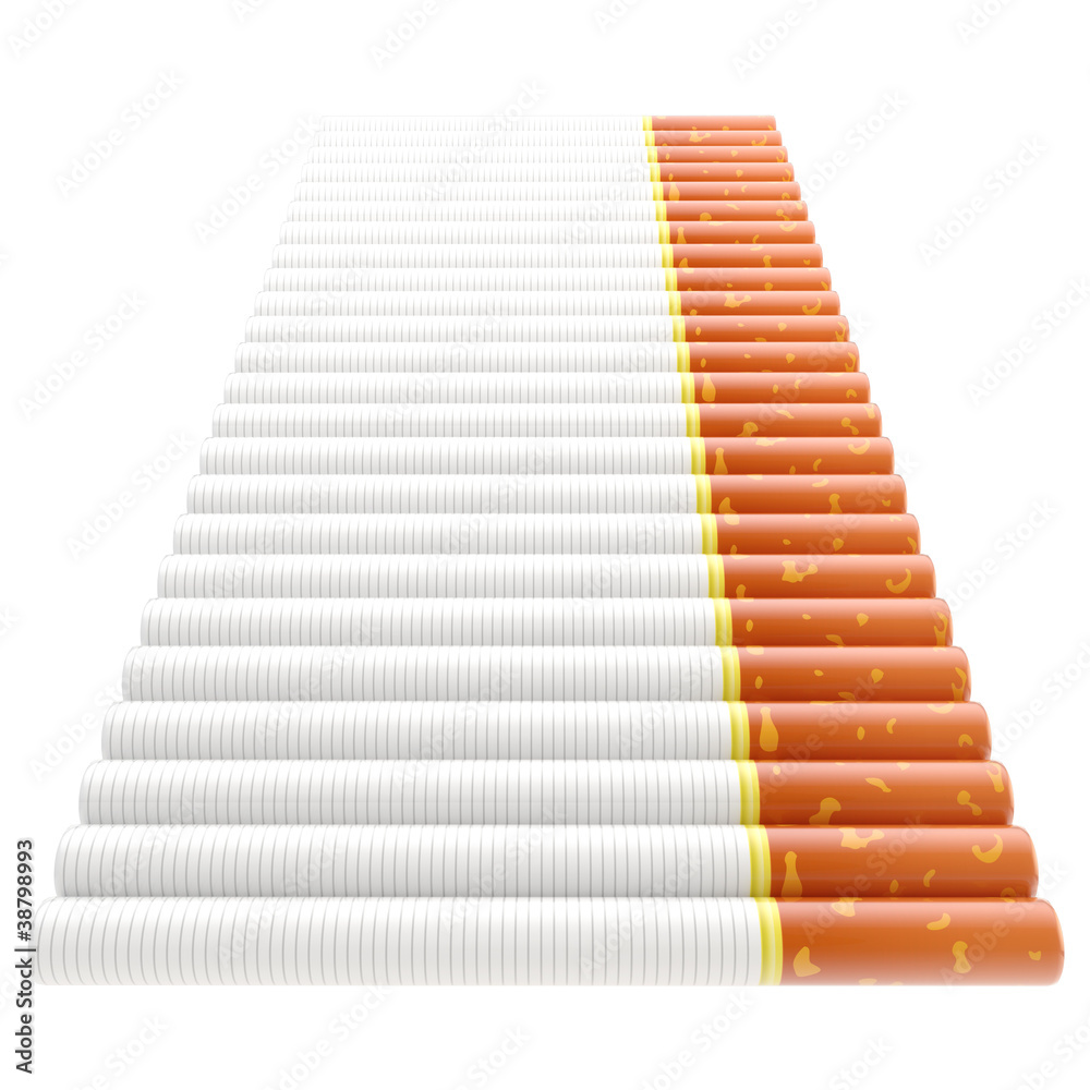 Obraz premium Smoking: staircase made of cigarettes
