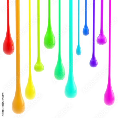 Rainbow glossy paint drop b...
