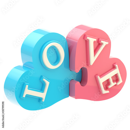 Word "love" made of puzzle ...