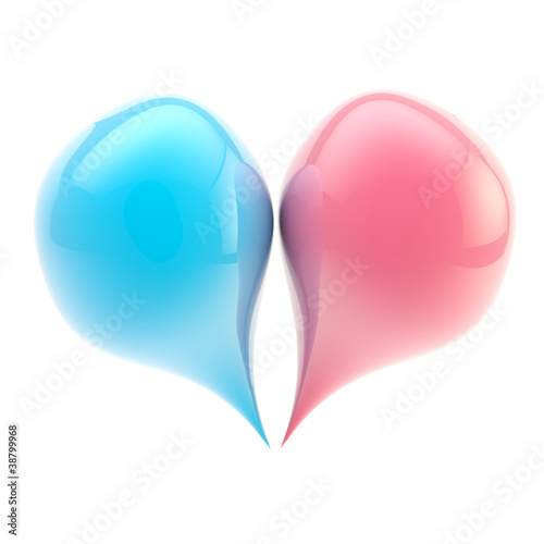 Heart icon made of two plas...