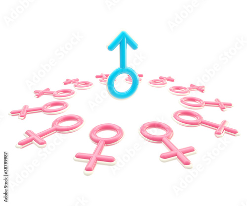 Male sign surrounded with m...