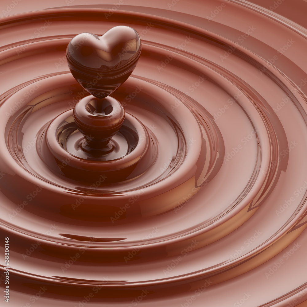 Cream glossy waves with a heart like drop Cream glossy waves with a heart like drop