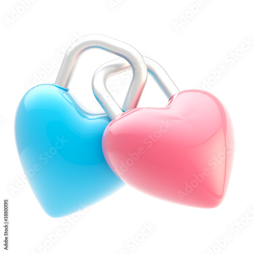 Two linked heart shaped loc...