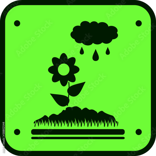 icon of watering the garden with  image flower and cloud