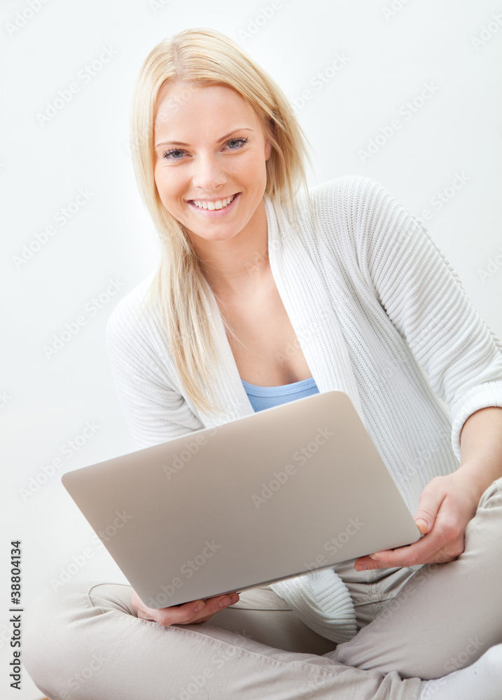 Beautiful woman working on computer Beautiful woman working on computer