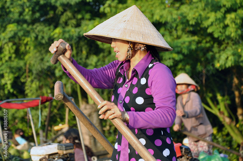 Wallpaper Mural Vietnam, floating market, woman Torontodigital.ca