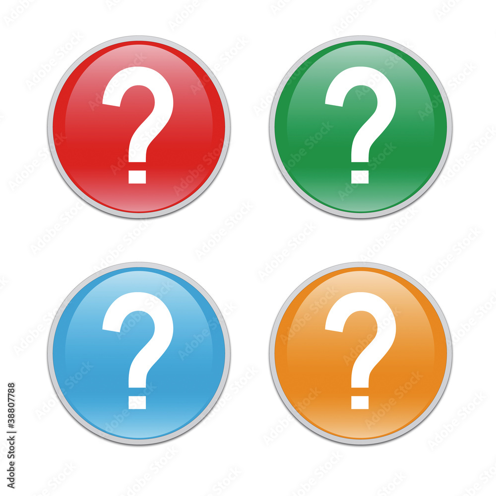 Iconos con símbolo de interrogación en varios colores Iconos con símbolo de interrogación en varios colores