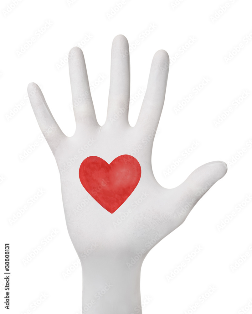 Hand gesture in glove Hand gesture in glove