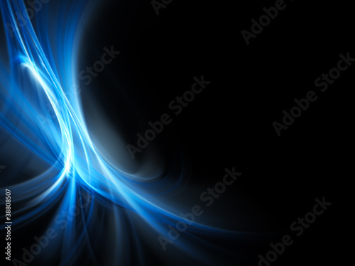 Blue blurs over black background © Digital art