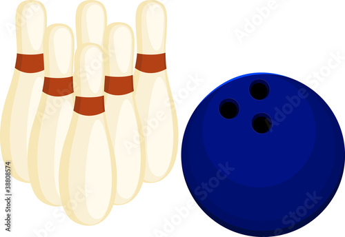 illustration Bowling ball and pin