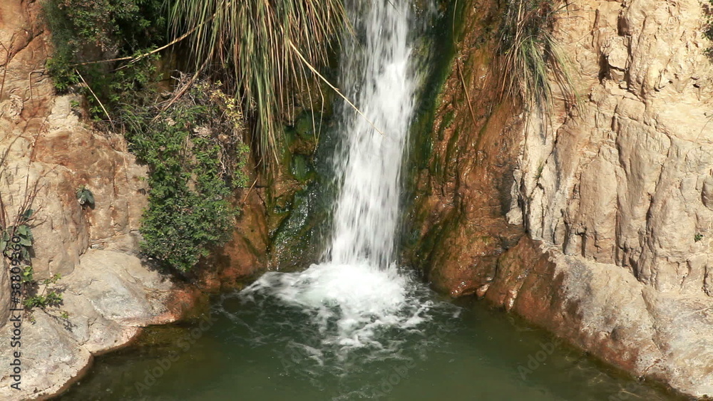 Stock Video Footage of a small cascade at Ein Gedi in Israel.