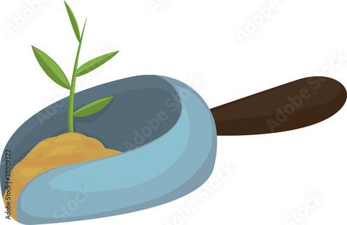 illustration Green young plant life process