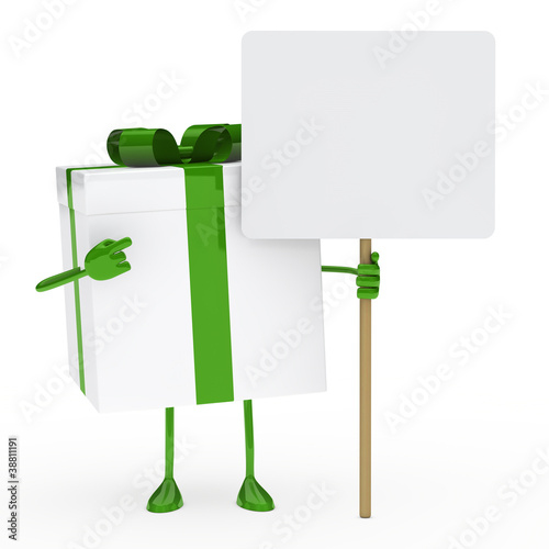 green white gift box billboard