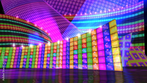 disco motion background with lens flare effect