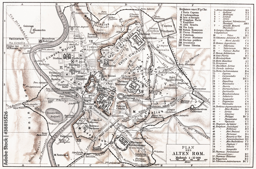 Map of Ancient Rome Stock Illustration | Adobe Stock