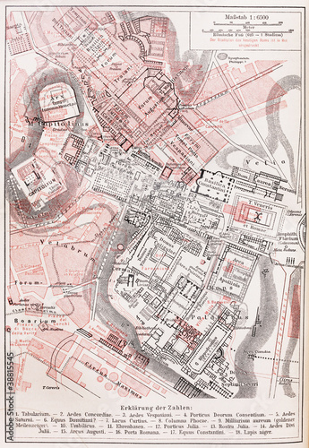 Photography Map of Imperial fora and the Palatine Hill