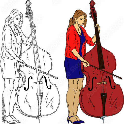 woman playing the double-bass