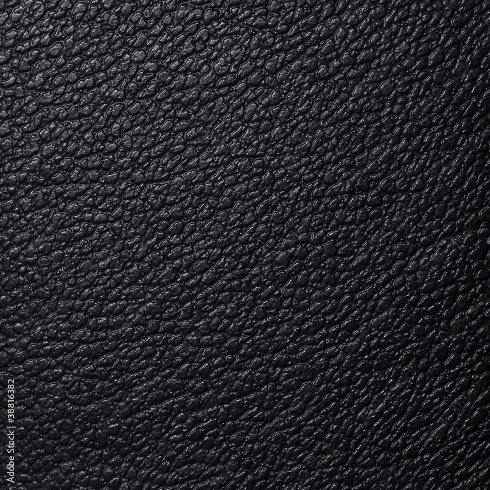 Struktur von schwarzem Leder, Nahaufnahme