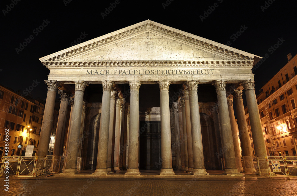 Rome Pantheon at night