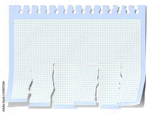 Clear advertisment sheet from notebook