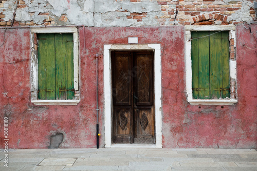 Colorful house in Burano island  Venice  Italy