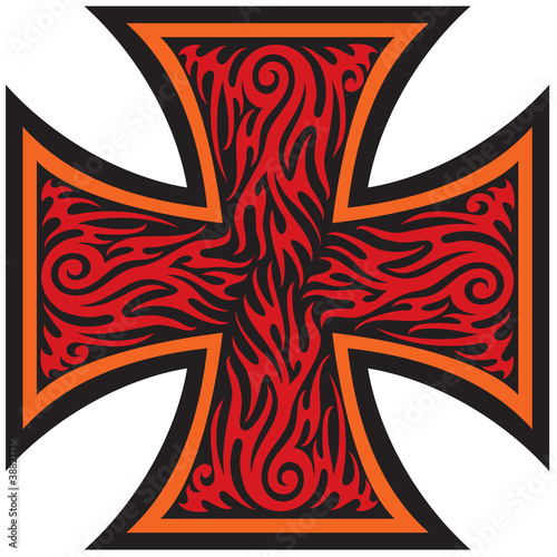 iron cross tattoo style