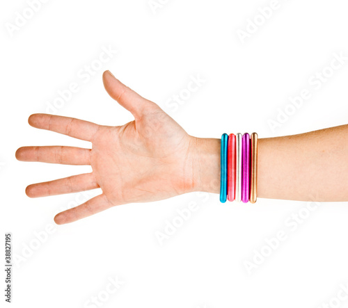 woman hand with bracelets