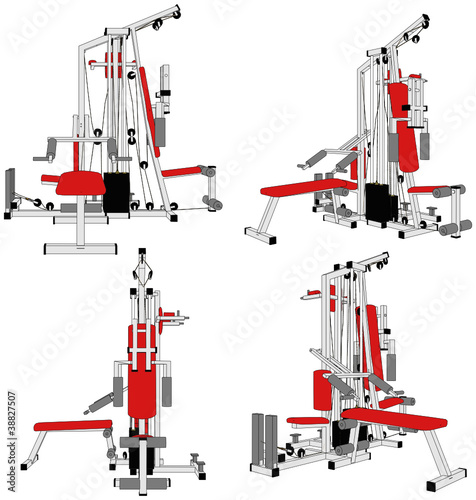 Fitness Home Simulator Gym For Sports Training Vector 03