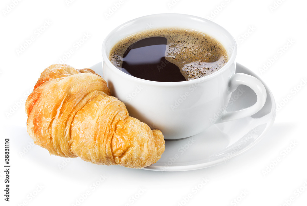 cup of coffee and croissant