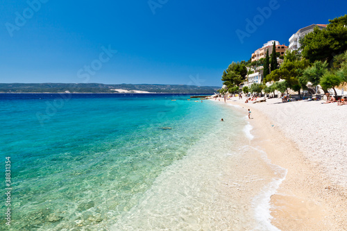 Deep Blue Sea and Beautiful Adriatic Beach