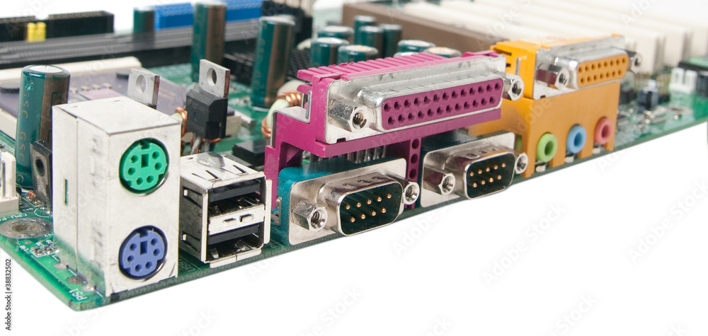 PC motherboard. PC motherboard.