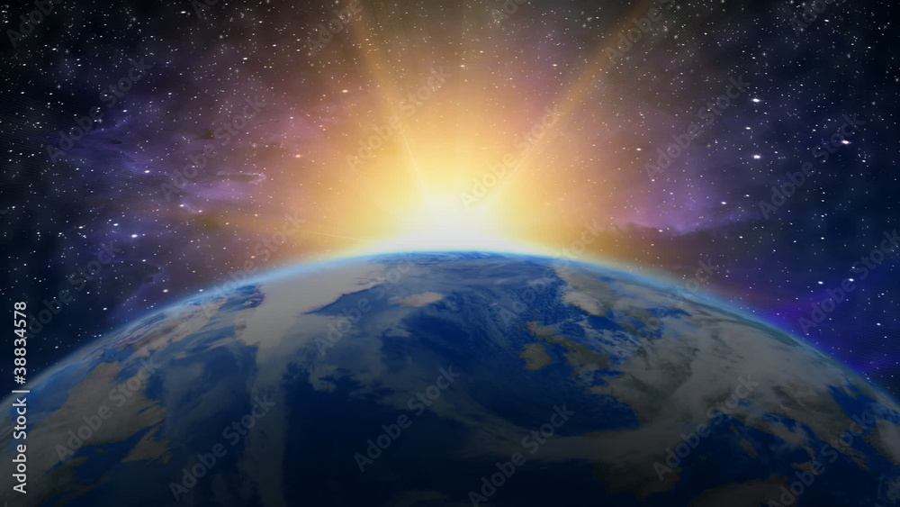 Sunrise Earth in the Galaxy