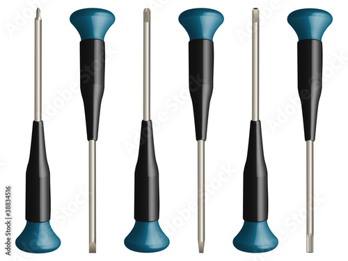various screw drivers vector