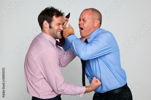 Canvas Print Two businessmen fighting