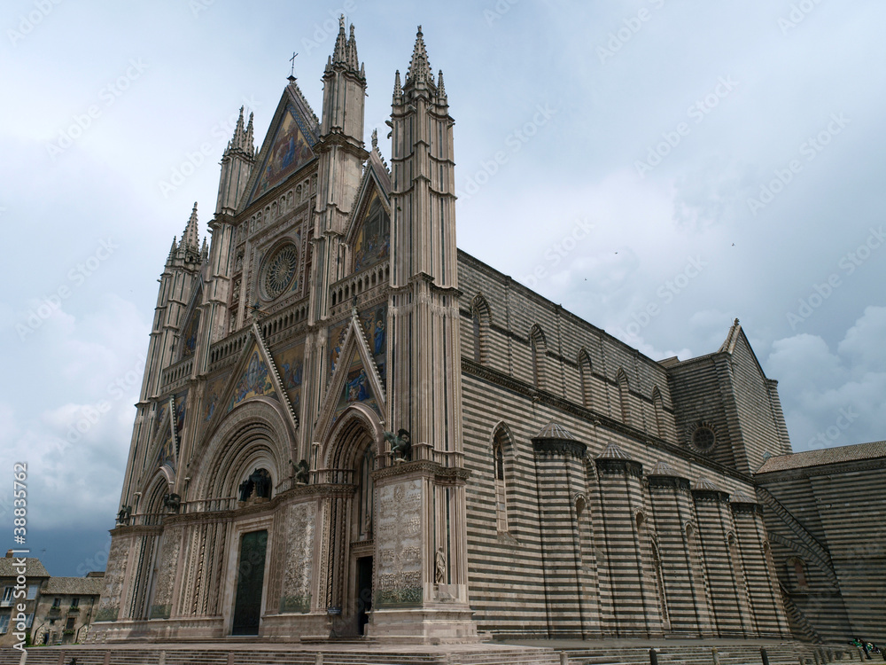 Orvieto - Duomo facade.West front of the Gothic facade