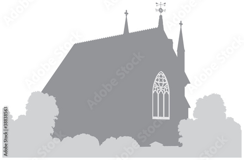 Fotografie Old country church silhouette