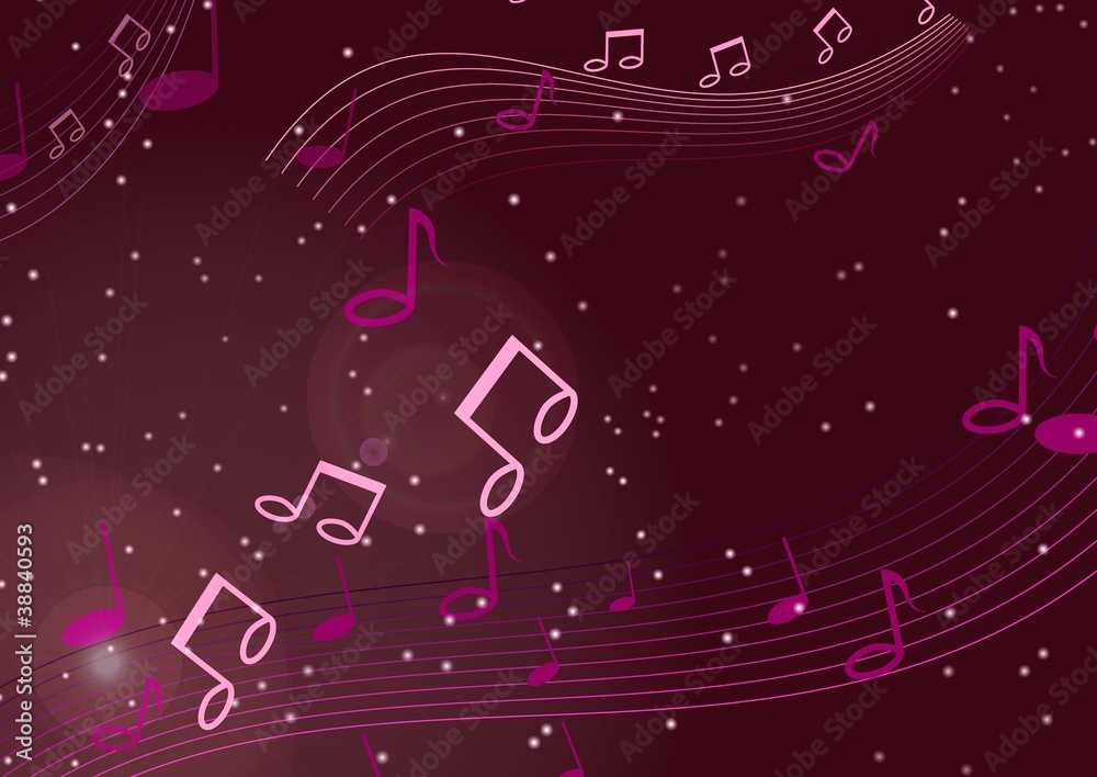 Fototapeta premium Purple music background with notes
