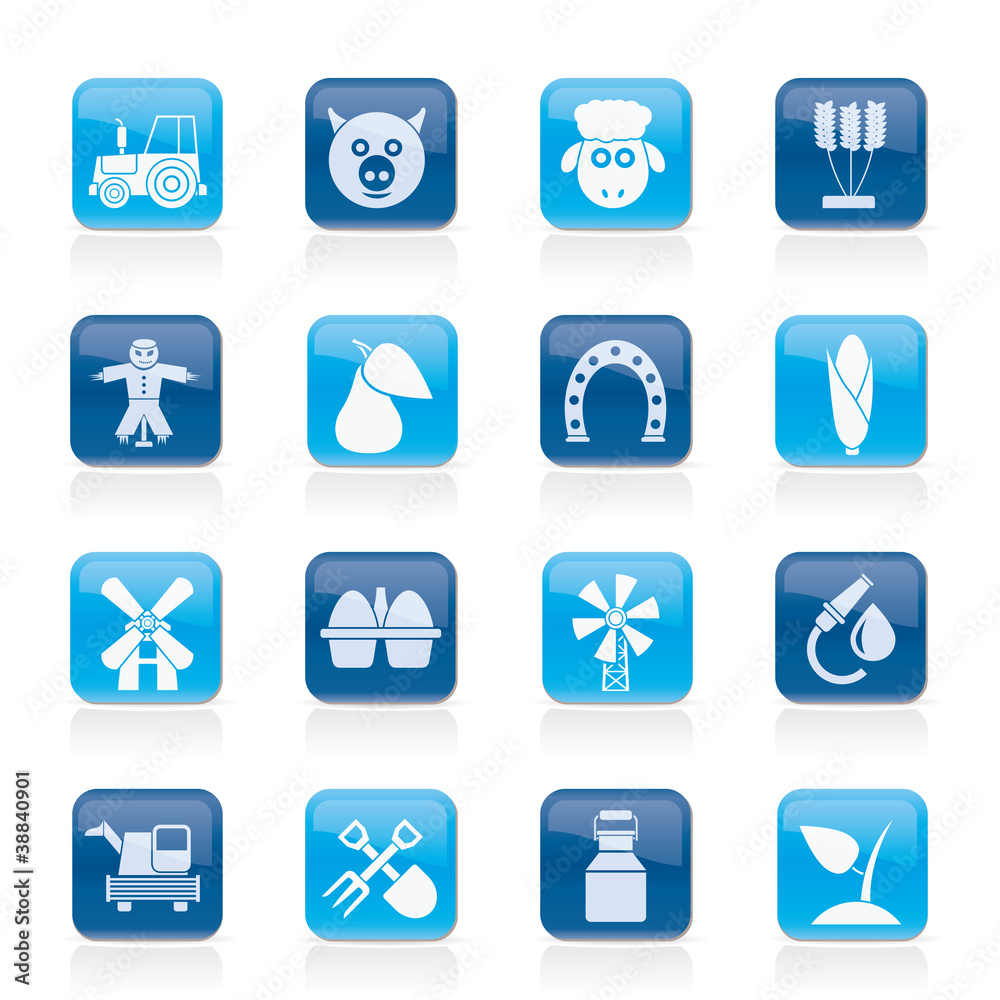Agriculture and farming icons - vector icon set Agriculture and farming icons - vector icon set