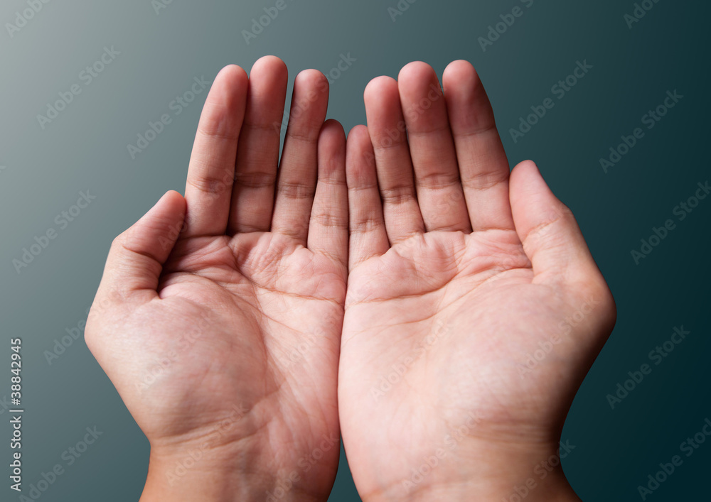 Two hands showing Two hands showing
