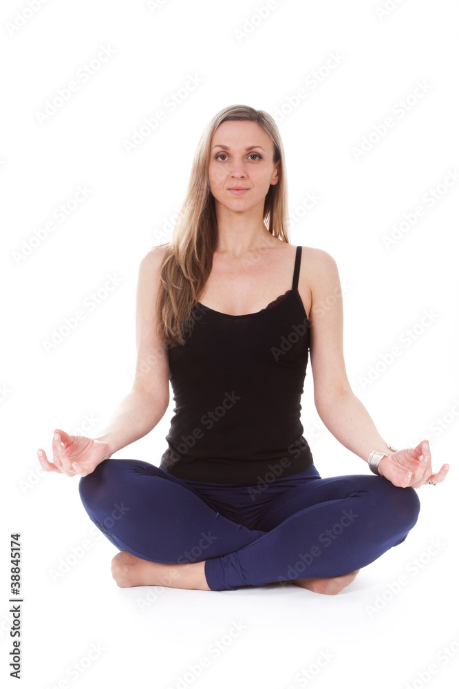 The image of girl engaging in yoga