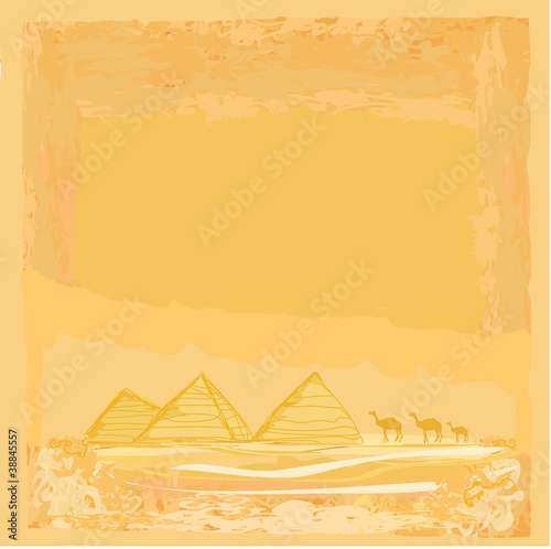 old paper with pyramids giza