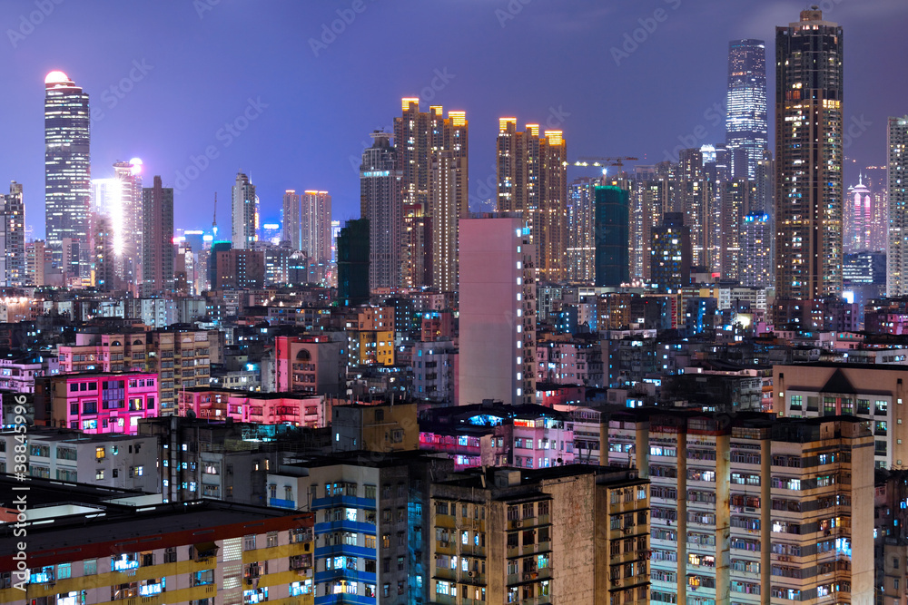Obraz premium Hong Kong crowded urban