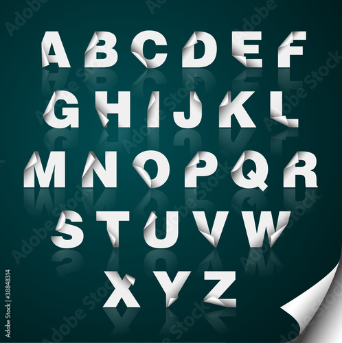 Pealed Paper Alphabet