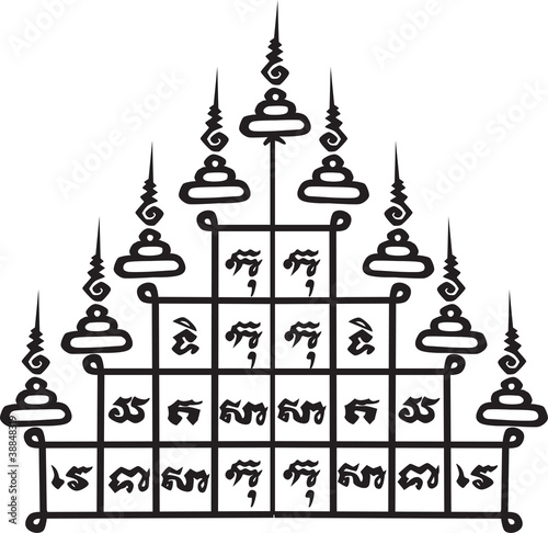 Thai Tattoo Ancient. Vector template