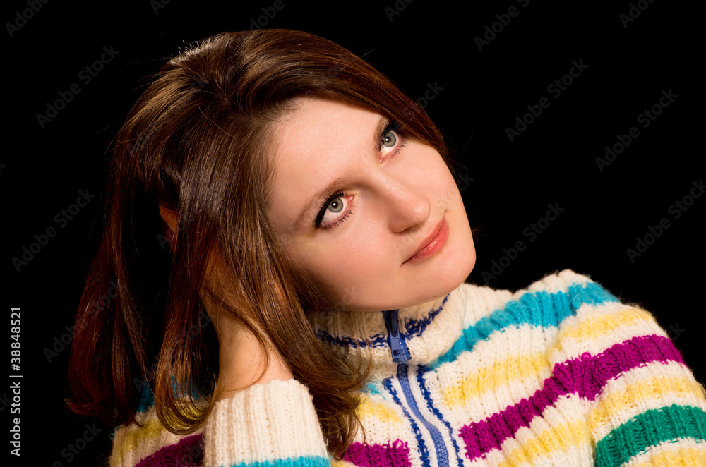 Beautiful woman with fashion bob haircut Beautiful woman with fashion bob haircut