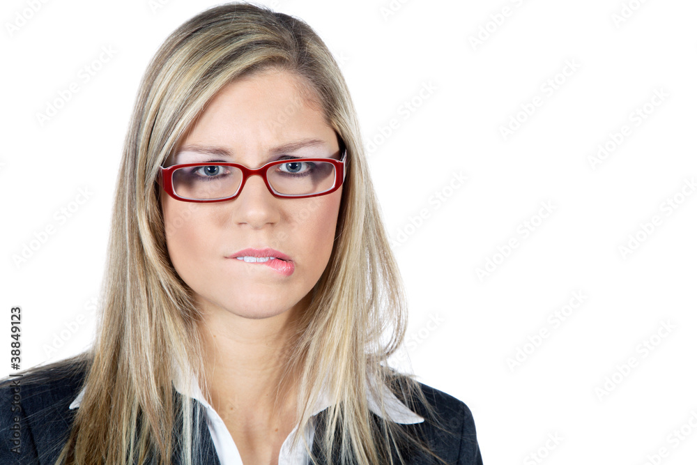 Frau Gesicht Business skeptischer Blick Porträt