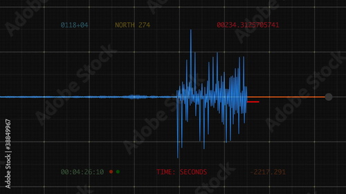Seismograph (Computer Earthquake Data) photo