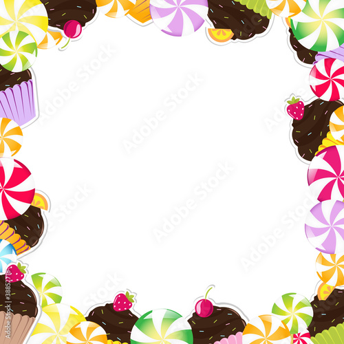 Birthday Frame With Cupcake